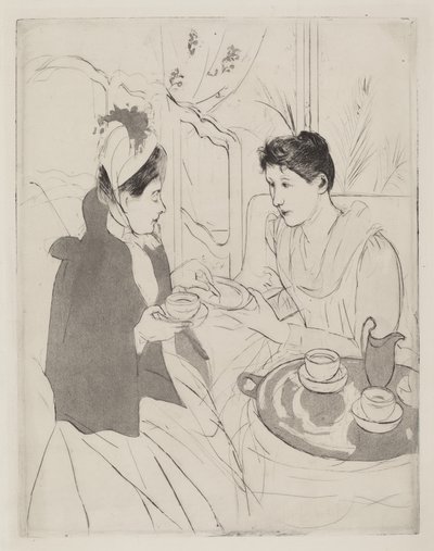 午后茶会，1890-1891。 作者 玛丽·卡萨特