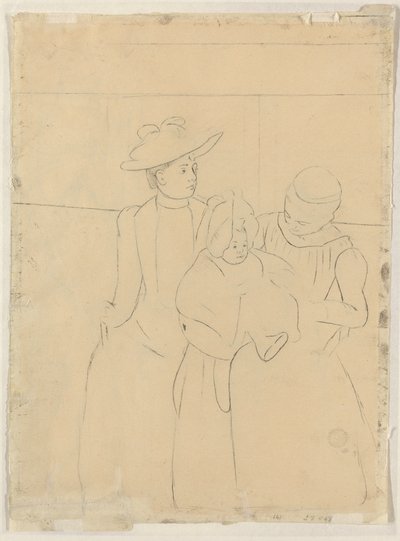 在《总集》中[背面]，约1891年。 作者 玛丽·卡萨特