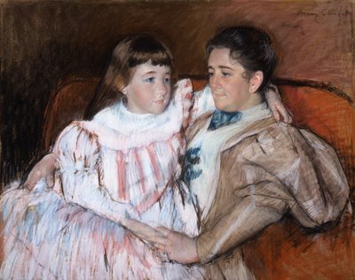 Louisine Havemeyer和她的女儿Electra，1895年（粉彩纸） 作者 Mary Cassatt