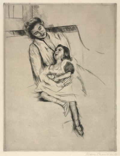 Reine和Margot坐在沙发上c。 1902年。 作者 玛丽·卡萨特