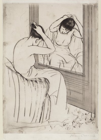 Coiffure, 1890-1891. 作者 玛丽·卡萨特