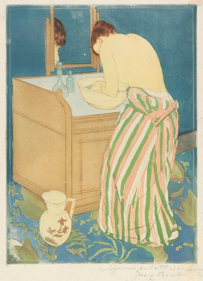 沐浴的女人，1890-1891。 作者 玛丽·卡萨特