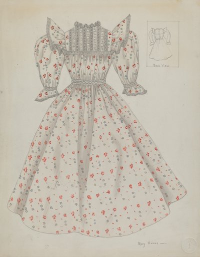 娃娃裙，约1936年。 作者 玛丽·休姆斯