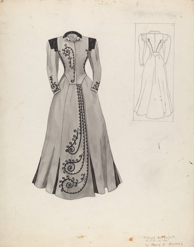 西装服饰，约1937年。 作者 玛丽·休姆斯