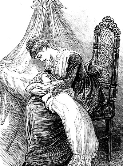 A young mother cuddling her child 作者 玛丽·艾伦·爱德华兹