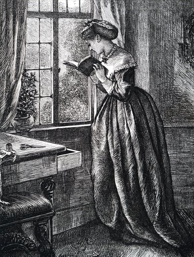 A young woman reading by an open window. 作者 玛丽·艾伦·爱德华兹