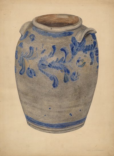 炻器罐，19351942年。 作者 玛丽·菲茨杰拉德