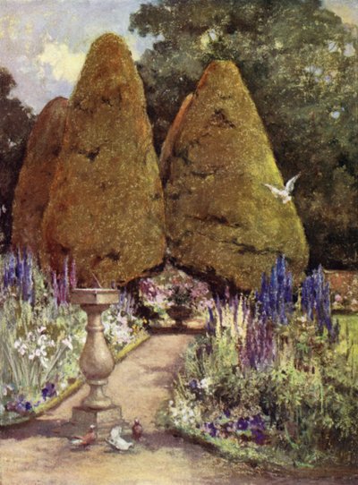 苏格兰花园：Malleny（彩色石版画） 作者 玛丽·乔治娜·韦德·威尔逊