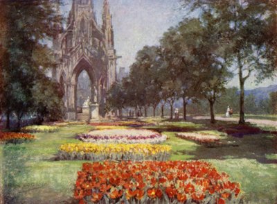 苏格兰花园：爱丁堡王子街花园（彩色石版画） 作者 玛丽·乔治娜·韦德·威尔逊