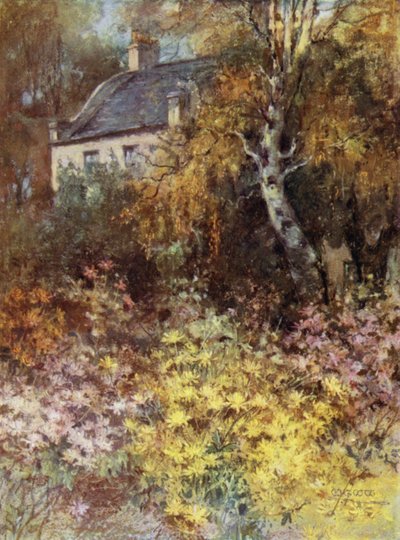 Scottish Gardens: Raeden House (colour litho) 作者 玛丽·乔治娜·韦德·威尔逊