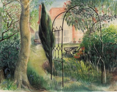 花园，哈罗，2003 年（水彩画） 作者 玛丽·库珀