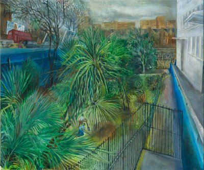 拉德布罗克格罗夫的封锁：2, Kensal House, 2020 (板上油画) 作者 玛丽·库珀