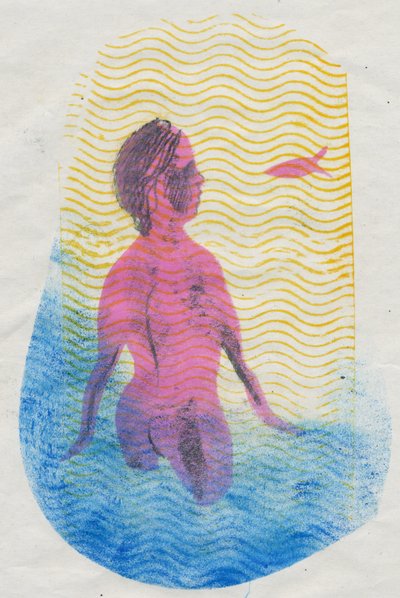 游泳者，2018（单色印刷） 作者 玛丽·库珀