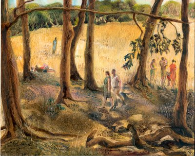 树下，汉普斯特德希斯，2002 年（木板油画） 作者 玛丽·库珀