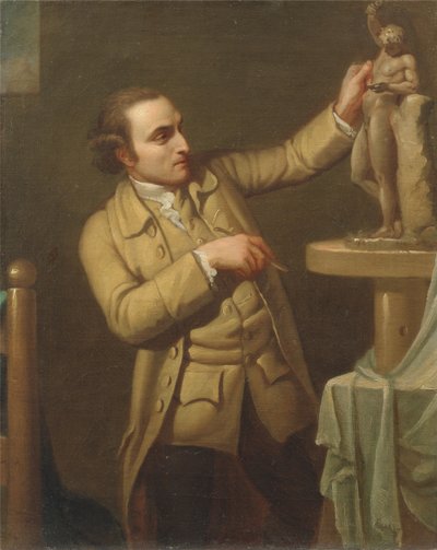 约瑟夫·诺勒肯斯（Joseph Nollekens）（1737-1823）c.1770-71（布面油画） 作者 玛丽·摩瑟