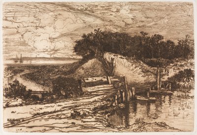 长岛加德纳斯湾（Gardiners Bay），从新鲜池塘看，1881年。 作者 玛丽·尼莫·莫兰（Mary Nimmo Moran）