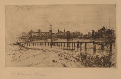 新泽西州纽瓦克市，来自帕塞伊克河 作者 玛丽·尼莫·莫兰（Mary Nimmo Moran）