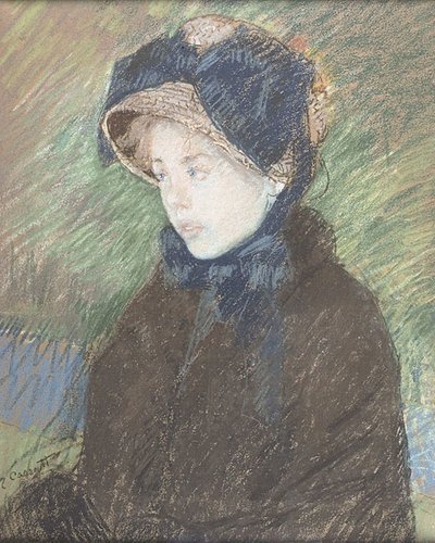 年轻女孩的肖像，c.1880（纸上粉彩） 作者 玛丽·史蒂文森·卡萨特
