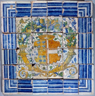 Pavement with arms of Madeleine de Savoie. Faience of Masseot Abaquesne (known between 1526-1564) 16th century Enouen. National Renaissance Museum 作者 马塞特·阿巴奎斯