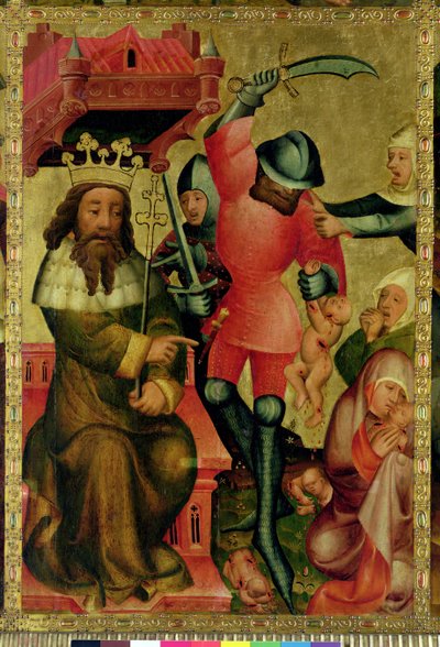 屠杀无辜者》，《格拉博祭坛壁画》细节 作者 明登大师Bertram