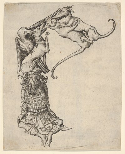 字母E，来自《字母表》，1466-67。 作者 掌握ES