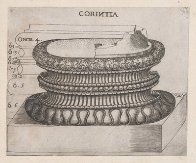 Speculum Romanae Magnificentiae:科林斯式底座，约1537年，约1537年。 作者 遗传算法硕士