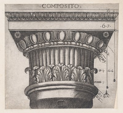Speculum Romanae Magnificentiae: 爱奥尼亚式资本，约1537年。 作者 遗传算法硕士