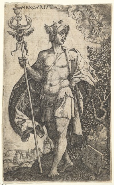 掌管行星的诸神的水星，1528年。 作者 IB硕士