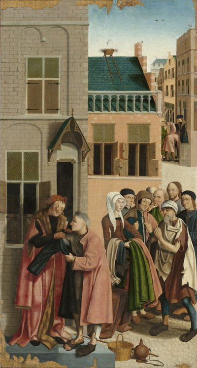 慈悲的七部作品：《穿赤裸的衣服》，1504年 作者 阿尔克马尔大师