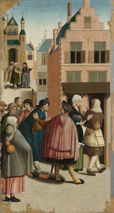 慈悲的七部作品：庇护旅行者，1504年 作者 阿尔克马尔大师