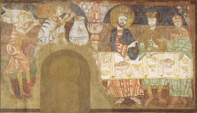 《迦拿的婚礼》，c.1150（壁画装在画布上） 作者 San Baudelio de Berlanga 大师