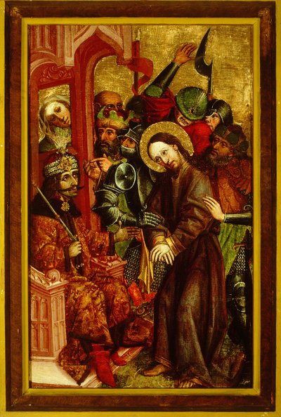 彼拉多·弗拉德三世之前的基督为庞蒂乌斯·彼拉多，约1463-1464年 作者 Velenje面板专家