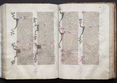 哥达弥撒曲》（The Gotha Missal）：Fol.100v，文本，约1375年。 作者 Boqueteaux大师