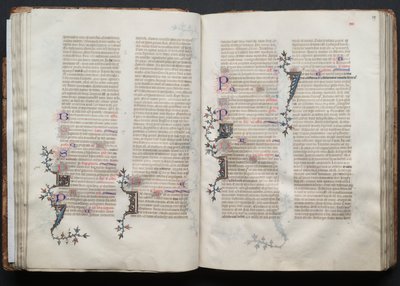 哥达弥撒曲》（The Gotha Missal）。Fol.38v，文本，约1375年。 作者 Boqueteaux大师