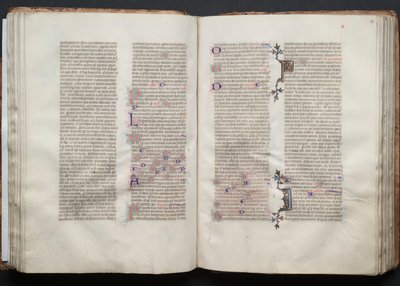 哥达弥撒曲》（The Gotha Missal）。Fol.49v，文本，约1375。 作者 Boqueteaux大师