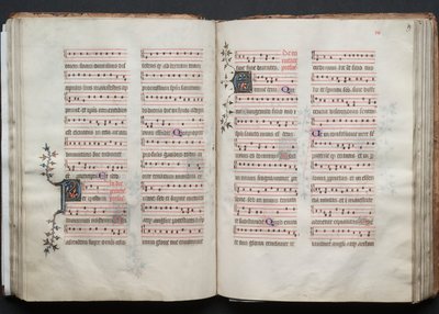 哥达弥撒曲》（The Gotha Missal）。Fol.58v，文本，约1375。 作者 Boqueteaux大师