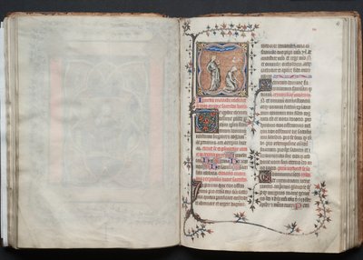 哥达弥撒曲》（The Gotha Missal）。Fol.64v，文本，约1375。 作者 Boqueteaux大师