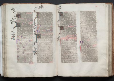 哥达弥撒曲》（The Gotha Missal）。Fol.77v，文本，约1375。 作者 Boqueteaux大师
