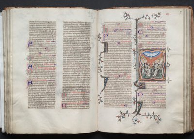 Gotha Missal。Fol 79r, The Pentecost, c. 1375. 作者 Boqueteaux大师