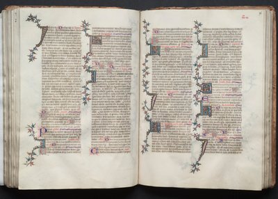 哥达弥撒曲》（The Gotha Missal）。Fol.95v，文本，约1375年。 作者 Boqueteaux大师