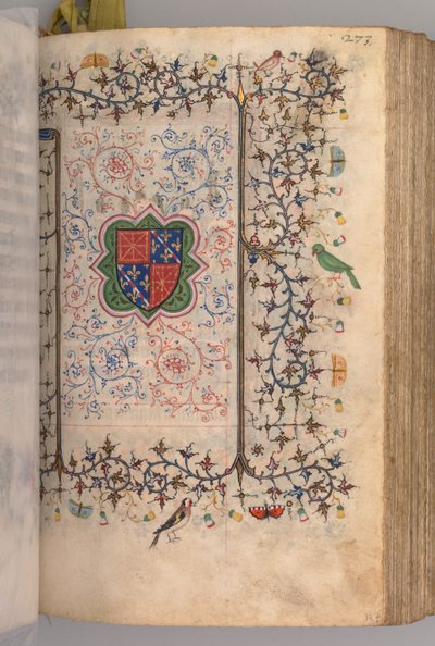 纳瓦拉国王（1361-1425）贵族查尔斯（Charles the Noble）的时间： 137r，徽章...，c。 1405。 作者 布鲁塞尔缩写和助理的硕士