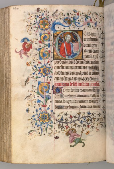 纳瓦拉国王（1361-1425）贵族查尔斯（Charles the Noble）的时间： 264v，圣保罗，c。 1405。 作者 布鲁塞尔缩写和助理的硕士