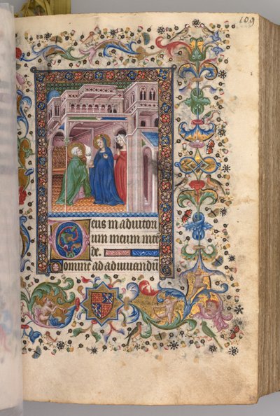纳瓦拉国王（1361-1425）贵族查尔斯（Charles the Noble）的时间： 55r，The Visitation Lauds，c。 1405。 作者 Master of the Brussels Initials and Associates