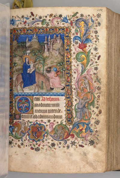 纳瓦拉国王（1361-1425）贵族查尔斯（Charles the Noble）的时间： 88r，飞往埃及的船只，c。 1个 作者 布鲁塞尔缩写和助理的硕士
