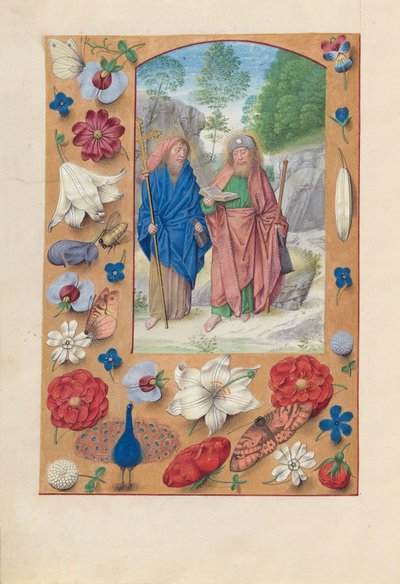 西班牙天主教女王伊莎贝拉的小时：  Fol.175v，圣菲利普和詹姆斯 作者 马克西米利安第一本祈祷书的硕士