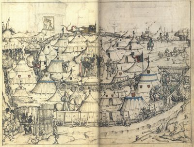 马车堡 从沃尔费格城堡的中世纪户口本，约1485年 作者 沃尔夫格城堡之家书大师