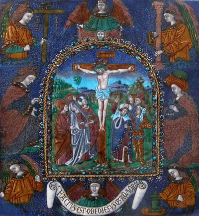 带有耶稣受难的牌匾，法国，16世纪。 作者 奥尔良三联画大师