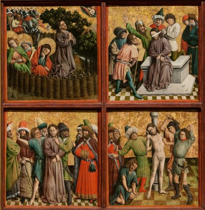 基督受难》祭坛壁画，约 1440 年代（木板上的油彩和金彩） 作者 Schlägl祭坛画大师