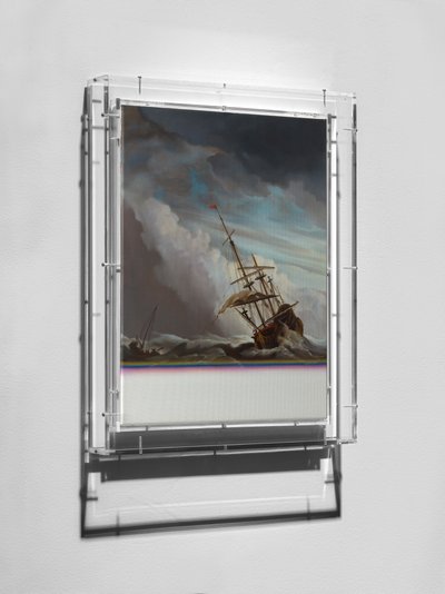 过期绘画，大帆船，2016 年（布面油画、木质、莹石） 作者 马特·科利肖