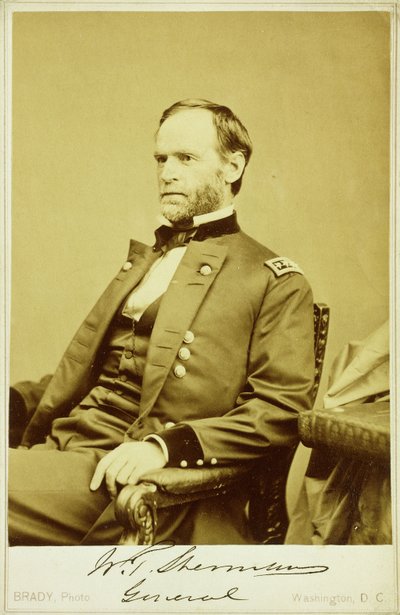 William Tecumseh Sherman的肖像照片 作者 马修·布雷迪